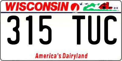 WI license plate 315TUC