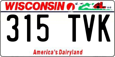 WI license plate 315TVK