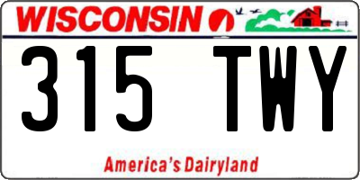 WI license plate 315TWY