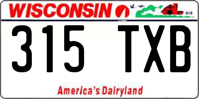 WI license plate 315TXB