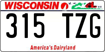 WI license plate 315TZG