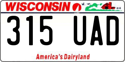 WI license plate 315UAD