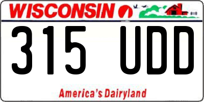 WI license plate 315UDD