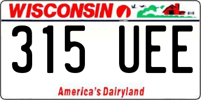 WI license plate 315UEE