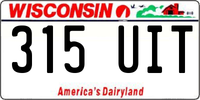 WI license plate 315UIT
