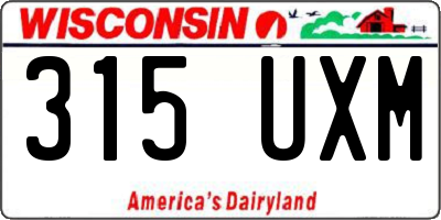 WI license plate 315UXM