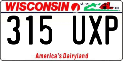 WI license plate 315UXP