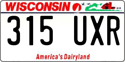 WI license plate 315UXR