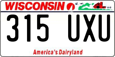 WI license plate 315UXU
