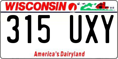 WI license plate 315UXY