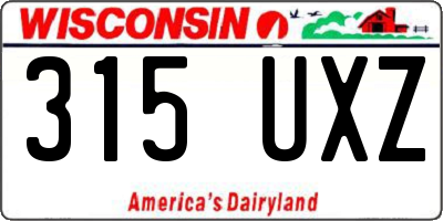 WI license plate 315UXZ