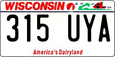 WI license plate 315UYA