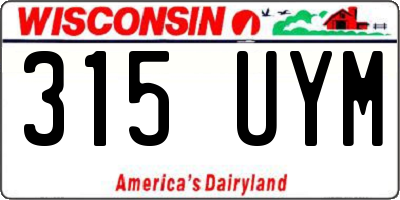 WI license plate 315UYM