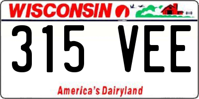 WI license plate 315VEE