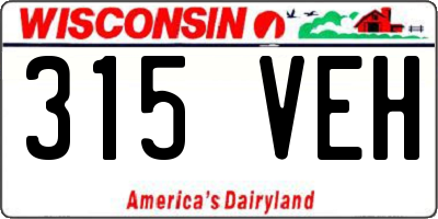 WI license plate 315VEH