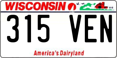WI license plate 315VEN