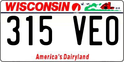 WI license plate 315VEO