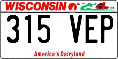 WI license plate 315VEP