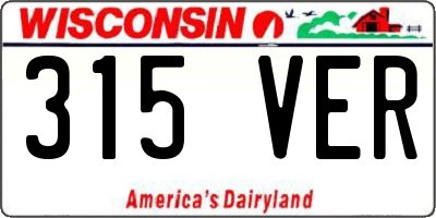 WI license plate 315VER