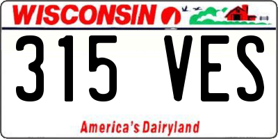 WI license plate 315VES