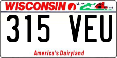 WI license plate 315VEU
