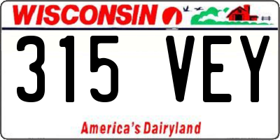 WI license plate 315VEY