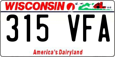 WI license plate 315VFA
