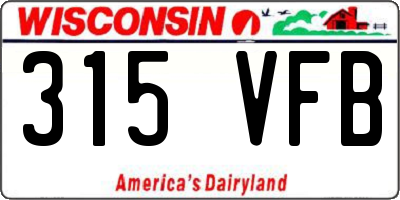 WI license plate 315VFB