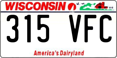 WI license plate 315VFC