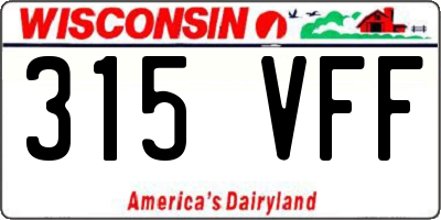 WI license plate 315VFF