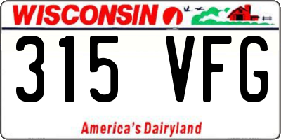 WI license plate 315VFG