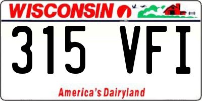WI license plate 315VFI