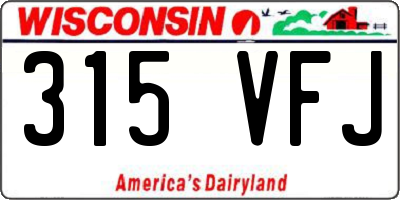 WI license plate 315VFJ