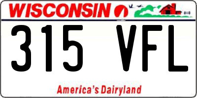 WI license plate 315VFL