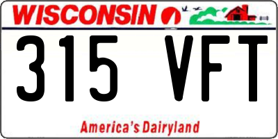 WI license plate 315VFT