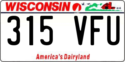 WI license plate 315VFU