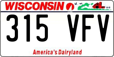 WI license plate 315VFV
