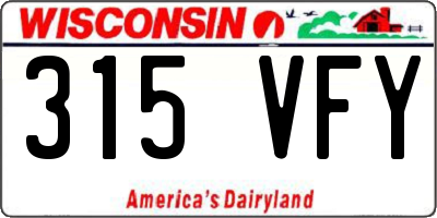 WI license plate 315VFY