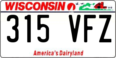 WI license plate 315VFZ