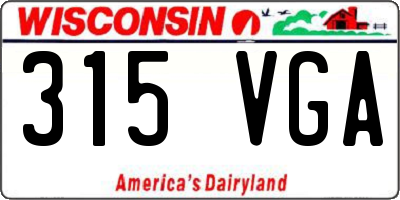 WI license plate 315VGA