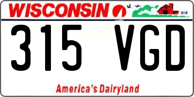 WI license plate 315VGD