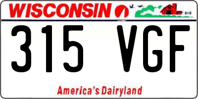 WI license plate 315VGF