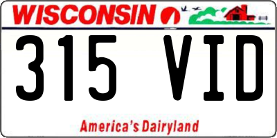 WI license plate 315VID