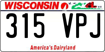 WI license plate 315VPJ