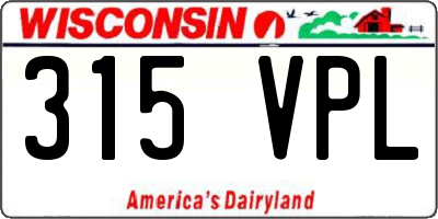 WI license plate 315VPL