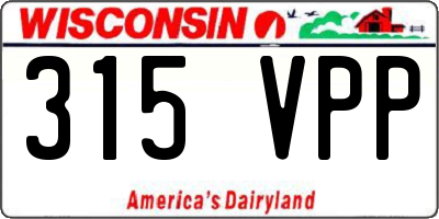 WI license plate 315VPP