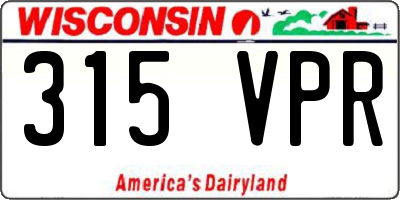 WI license plate 315VPR