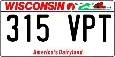 WI license plate 315VPT