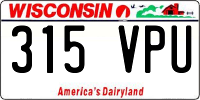 WI license plate 315VPU
