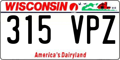 WI license plate 315VPZ